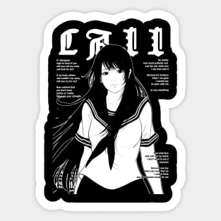 Anime schoolgirl Sticker